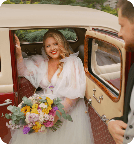 Vintage wedding car showcase